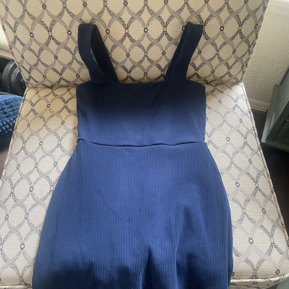 PINK Victoria's Secret Blue One Piece with Thick Straps